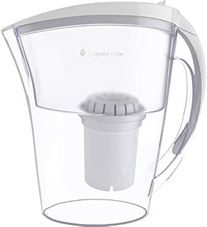 pH Refresh Alkaline Water Pitcher with Long-Life Filter  Alkaline Water Filter  Water Filtration System  High pH Alkaline Water Dispenser, 84oz, 2.5L(White)