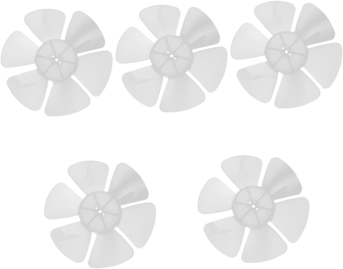 STOBAZA 5pcs Table Fan Plastic Replacement Transparent Blades for Standing Pedestal Fans Low Noise High-temperature Resistant Easy Installation Compatible