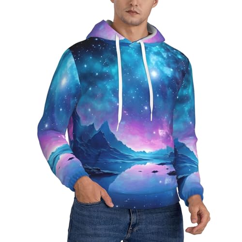 Men's Fleece Pullover Hoodie Long Sleeve Hooded Cool star river Sweatshirt Casual Shirts With Pockets