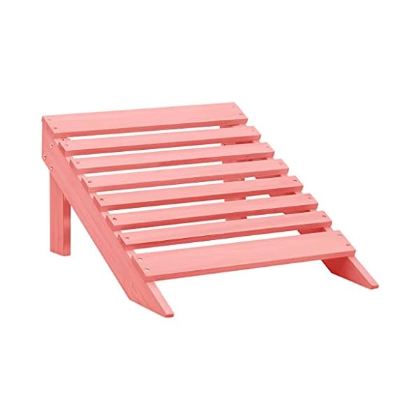 vidaXL Solid Fir Wood Garden Adirondack Chair with Ottoman Outdoor Wooden Furniture Patio Terrance Backyard Seating Armchair Lounge Chair Set Pink - Image 8