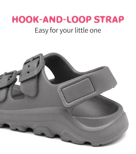 Image of Boys Girls Toddler Little Kid Sandals Buckle Adjustable Water Sandal With Hook Loop Back Strap(Toddler 5-Little Kid 12)