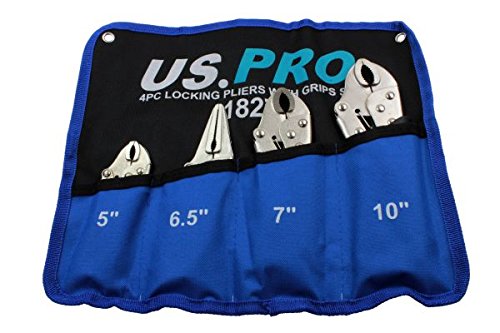 US Pro Maulwurfschlüssel, verstellbar, 1827, Schwarz/Blau, 4 Stück