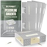 Trappola per Pesciolini d'Argento – Confezione da 12 | Trappole Collanti Appiccicose per Pesciolini d'Argento e Altri Insetti Striscianti | Trappola per Esche e Rilevatore per la Disinfestazione