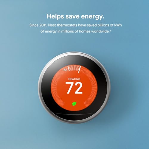 Google Nest Learning Thermostat - Smart Wi-Fi Thermostat - Polished Steel by Google - Image 3