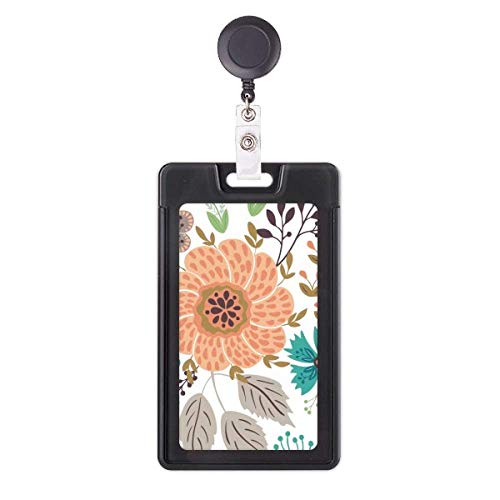 Porte-badge rétractable tournesol avec motif floral et pince rotative