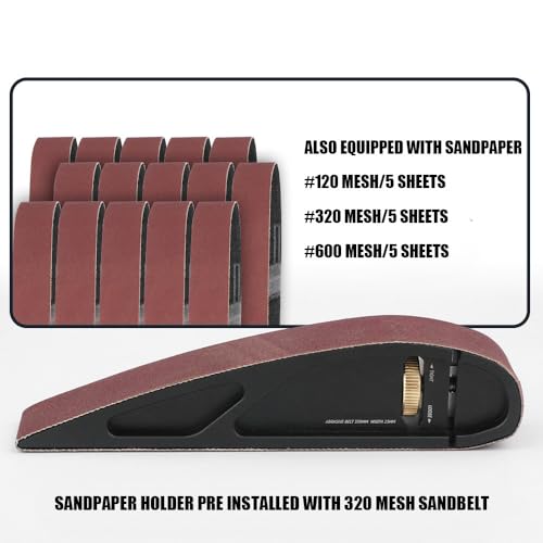 Suporte de lixa de liga de alumínio, portátil, ajustável, superfície curva, polimento manual, cinto