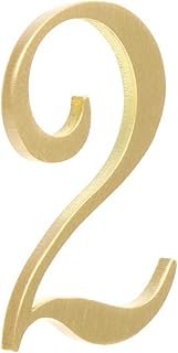 Zayookey Solid Brass House Number Sign 2 Inch Metal Home Address Numbers 3D Mailbox Numbers for Hotel Room Door Street Plaque (Door Number 2)