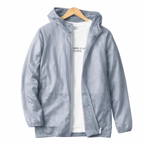 Drfeify Chaqueta de Protección Solar, Ligera y Resistente, Chaqueta Manga Larga para Hombre, Diseño Moderno for Pesca, Senderismo, Aventuras al Aire Libre, Deportes Extremos y Entrenamiento (XL)