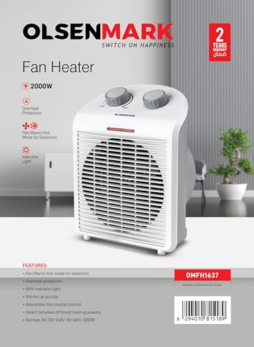 دفاية مروحة من اولسن مارك، ابيض، OMFH1637