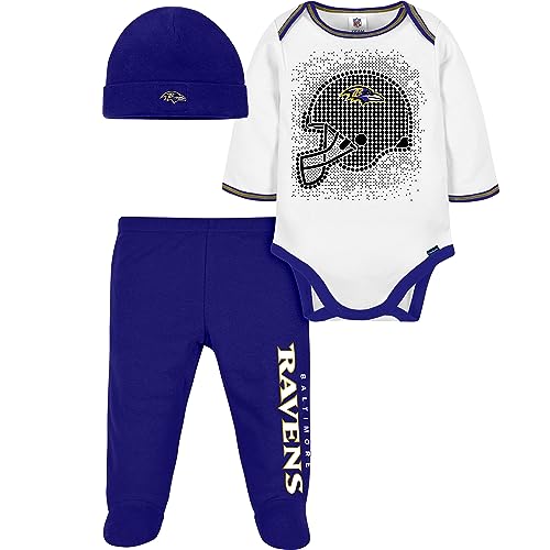Image of Gerber Unisex Baby NFL Team Footed Pant and Bodysuit Gift Set