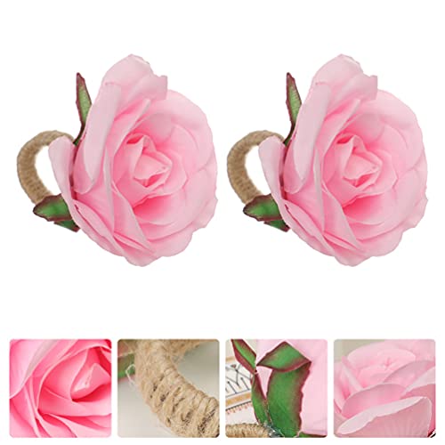 Cabilock 2 peças de anéis florais para guardanapo de mesa de jantar, porta-guardanapos de casamento