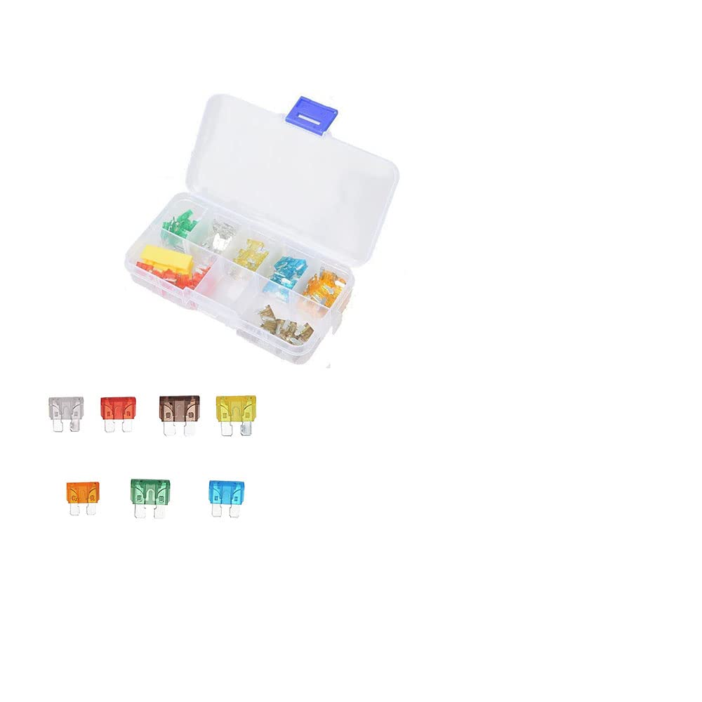 EKYLIN Auto Standard Meidum Size Blade Fuse 70pcs 5A 7.5A 10A 15A 20A 25A 30A Assortment Set for Car Truck Motor ATM Box, Add-A-Circuit Fuse Holder, APS ATT ATM LP FUSETAP