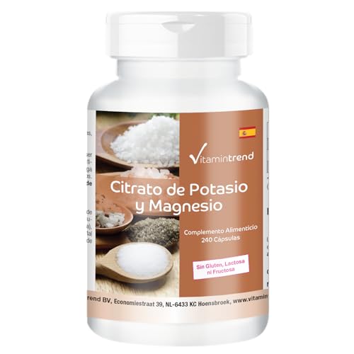 Citrato de magnesio y potasio - Alta dosificación - vegano - 240 cápsulas | Vitamintrend®