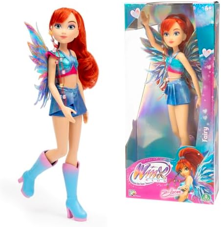 Winx Club Fairy Doll – Bloom with Glitter Wings & Articulated Joints – Magical Transformation Outfit – Removable Accessories – Official Winx Toy for Girls – Fairy Play Doll – Ages