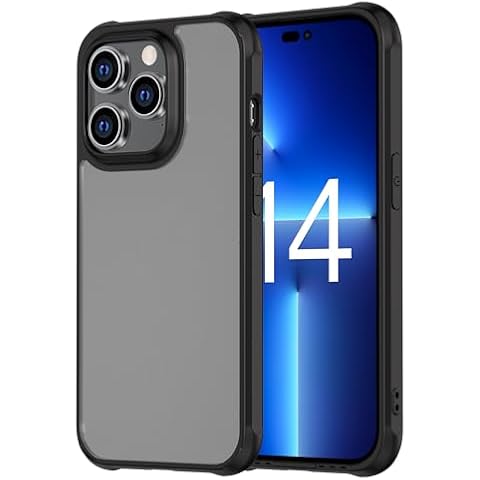 Misxi Phone Case Designed for iPhone 14 Pro Max, Scratch Resistant Anti-Fingerprints Slim Protective Cover, Black Cover