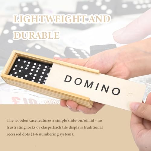 NASMBXA Domino Set für Erwachsene, Doppel-6 Domino-Familienspiele, Brettspiele für Drinnen, Domino Zug, Dominosteine Karten Educationabl Spielzeug für Erwachsene und Kinder, Lustige Spiele