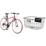 ネクスタイル(Nextyle) クロスバイク 自転車 700C シマノ製21段変速 NX-7021 適応身長155cm以上 レッド ［前カゴセット］