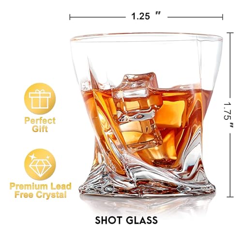 Image of VILON Premium Shot Glasses Set of 6 Heavy Base Vodka & Tequila Shot Crystal Transparent Glass (TIME Shot Glass 50ML)