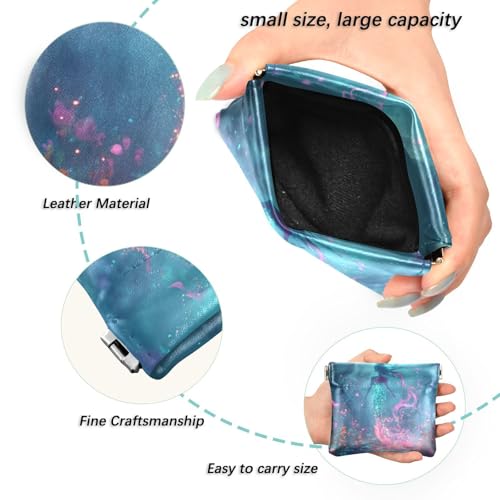 Mermaid Mystical Glow Women Leather Cash Wallet Portable Personal Items Organizer for Woman Girl2