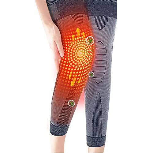 Frenaki Rodilleras Moldeadoras de artemisa, Protector de Rodilla autocalentable de acupresión de ajenjo, Rodillera de Venas varicosas, Mangas de compresión de Rodilla (Negro,L)