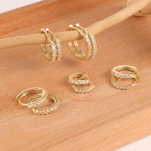 Image of SANNIDHI 4 Pairs Hoop Earrings for Women Men Stylish Stainless Steel 8mm 10Mmm 12mm 14mm Ear Rings Trendy Cartilage Surgical Hoops Earrings for Women Girls Men - Silvercolor