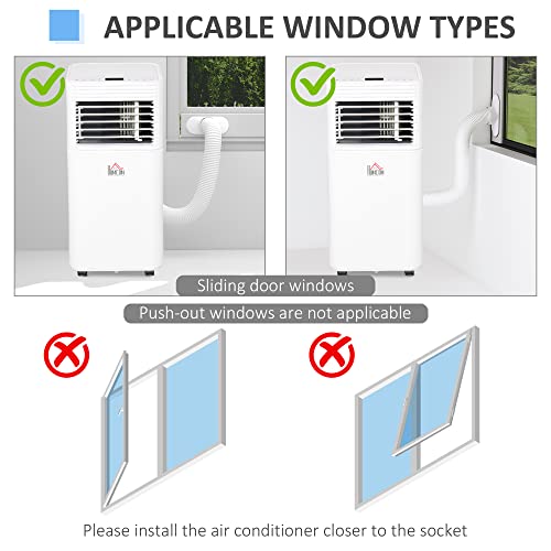 Homcom 10000 Btu Mobile Portable Air Conditioner For Cooling, Dehumidifier, And Ventilating With Remote Control, For Home Office, White #TOP5