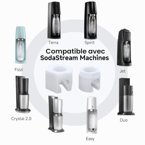 Wefaly 2 PCS Écrous de Rechange pour Sodastream, Pièces de Rechange Adaptateur pour Sodastream Pièces Détachées Compatible avec Sodastream Jet Spirit Easy Duo Fizzi Terra Crystal 1.0 & 2.0 – vue 5