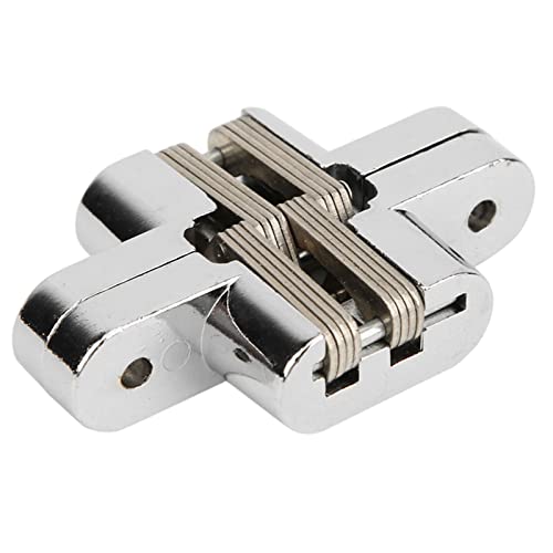 KIMISS Cerniere a Croce Nascoste per Porte Pieghevoli - Cerniere Nascoste in Lega di Zinco Cerniera per Porta a Croce Nascosta Invisibile Cuscinetto Argento - Cerniera da 180 Gradi (Grande: ca.