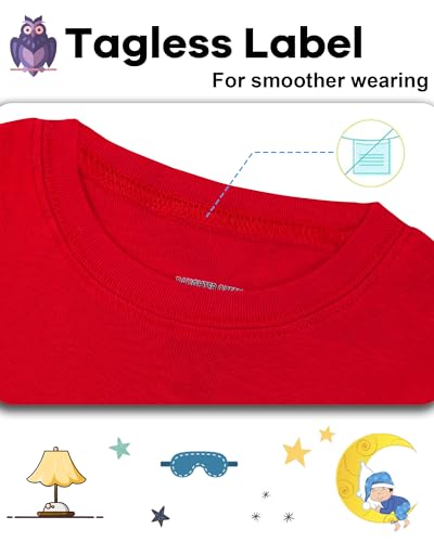 Image of DAUGHTER QUEEN Boys Pajamas 4 Pieces Long Set 100% Cotton Sleepwear Size 18 Months-12 Years