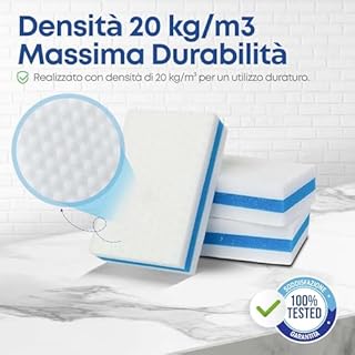 PIRAINO Gomma Magica Professionale Pulisce Senza Chimici Spugna Magica in Melamina Riutilizzabile 10 Pezzi Ideali per Casa, Cucina, Bagno e Auto