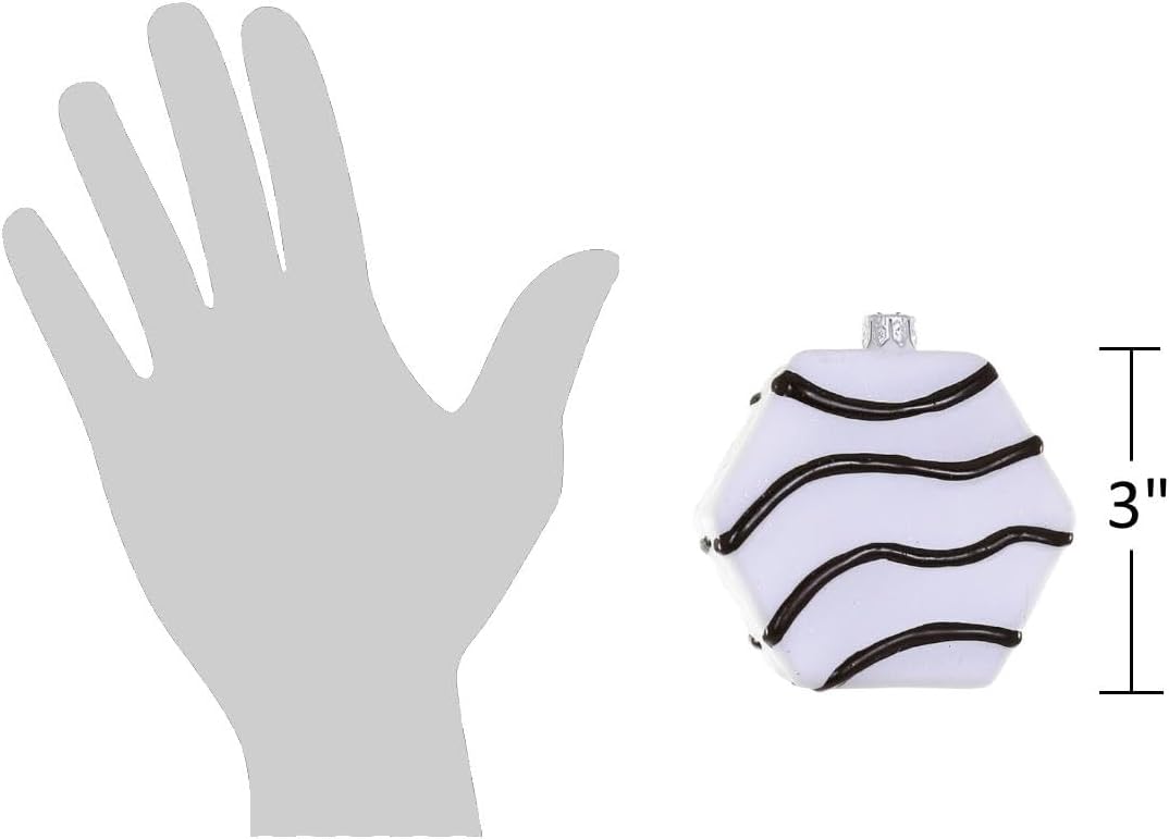 The Bridge Collection Black and White Snack Cake Ornament - Dessert Junk Food Christmas Tree Ornaments - Zebra Striped Cake Christmas Ornament for Holiday Decor - Image 2