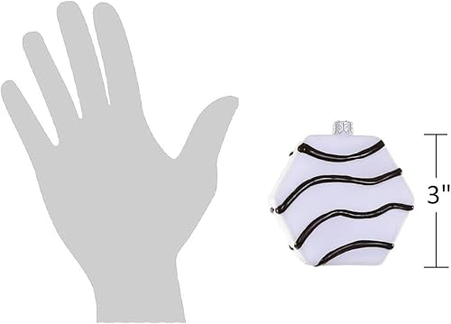 Miniatura 2 de The Bridge Collection Adorno de pastel de aperitivos en blanco y negro, adornos para árbol de Navidad de comida chatarra de postre, adorno de