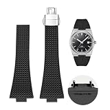 FKM Rubber Strap Compatible with Tissot PRX 40mm Watch Series (black)