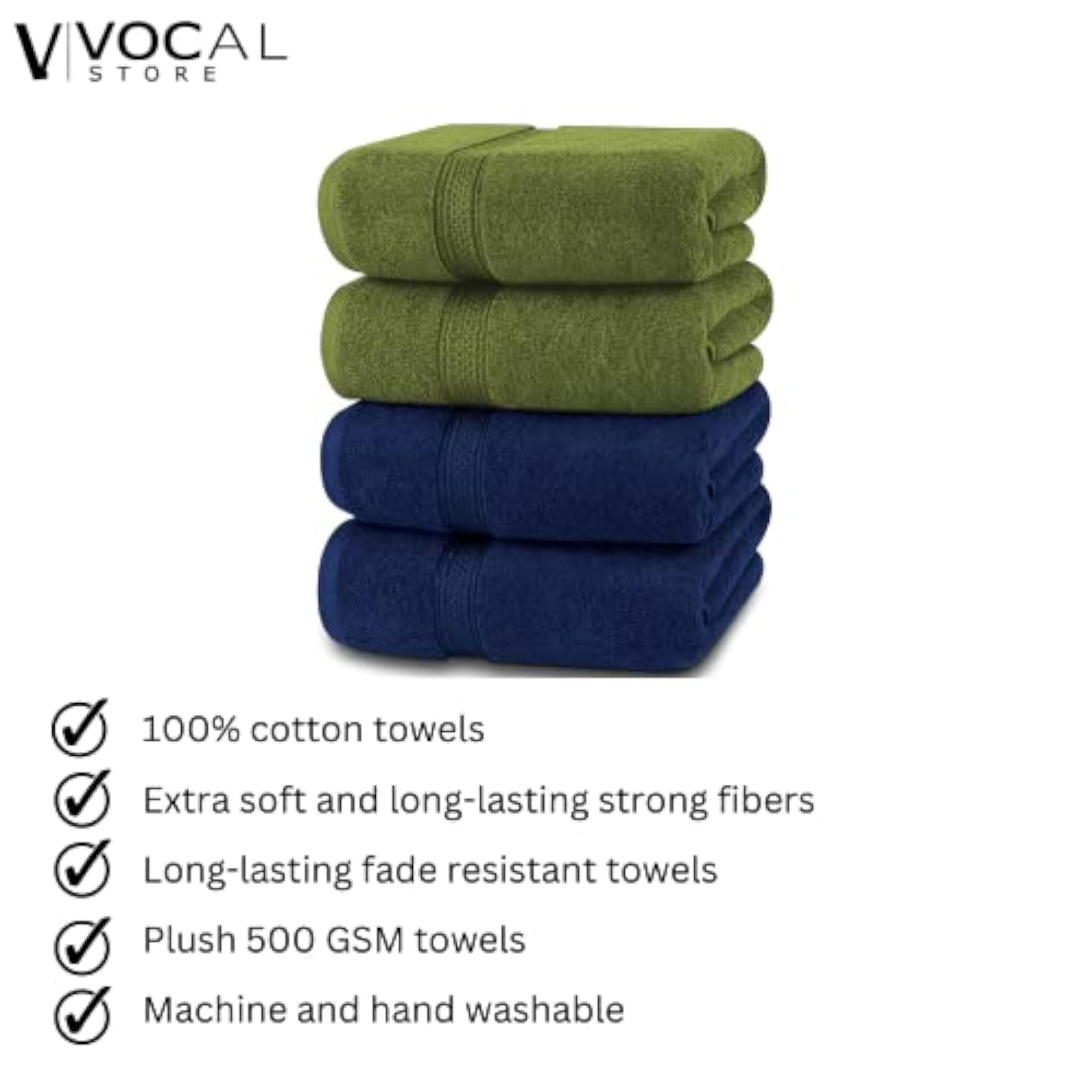Ultra Soft 4 Piece Bath Towel Set, 100% Cotton