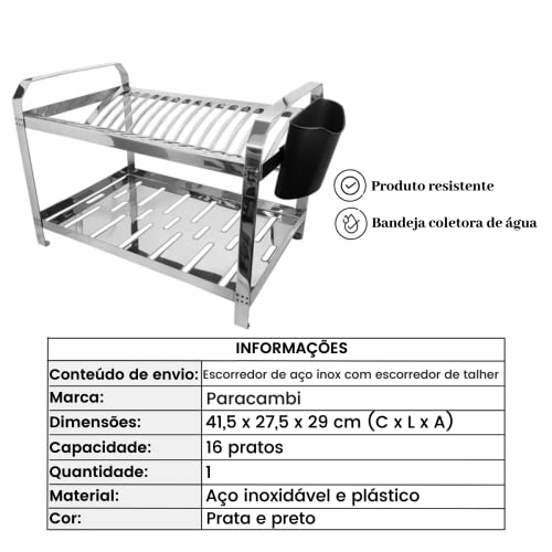Escorredor de 16 Pratos