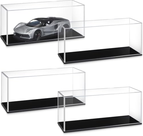 Image of Juexica 4 Pcs 1:24 Clear Acrylic Model Car Display Case