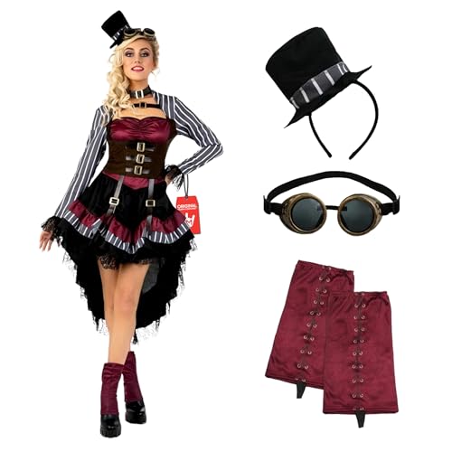 Morph Fato steampunk para mulher, disfarces Steampunk, fato vitoriano futurista, disfarce de Halloween mulher - M