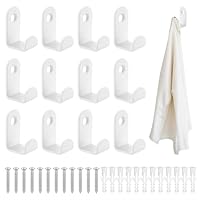 QJKEJI 13 Pcs White Coat Hooks Wall Mounted, White Wall Hooks for Hanging Coats, Small Heavy Duty Hook for Home Bathroom Kitchen Outdoor Door Hook Clothes Hat Robe Towels Keys Bags Storage