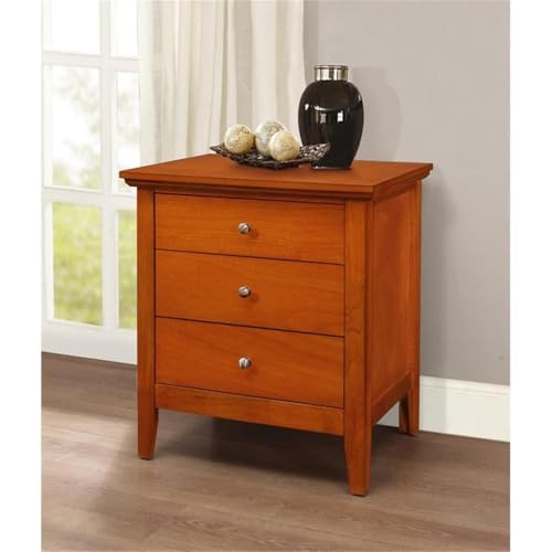 Glory Furniture Hammond 3 Drawer Nightstand in Oak
