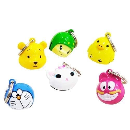 Cute Animal Bell Keychains – Assorted Multicolor Cartoon Accessories for Pet Collars – Pack of 2-image-6