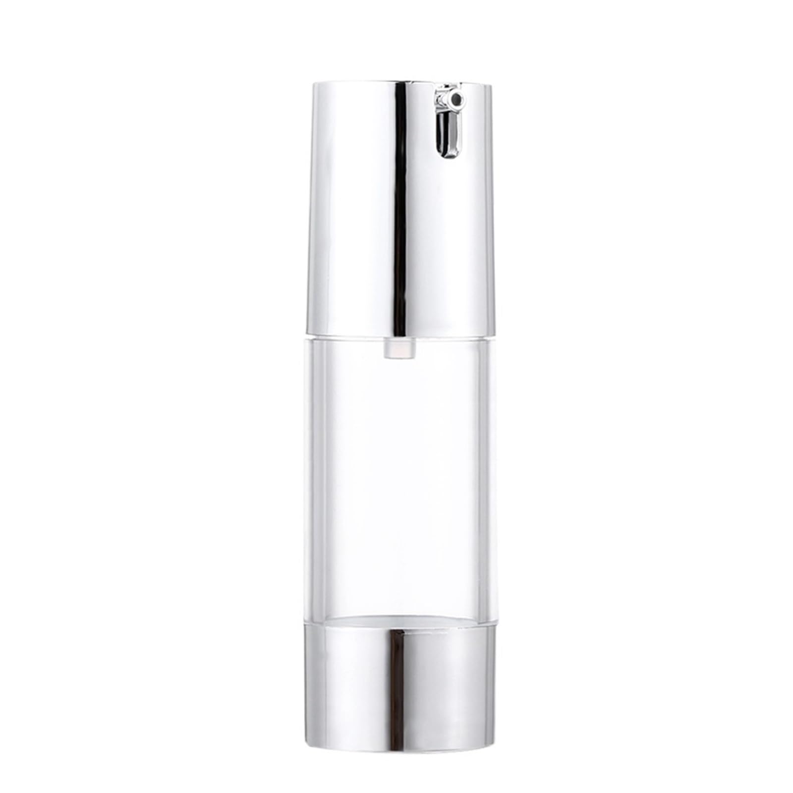 SKPVPOKOYL Airless Pump Bottles Mini Portable Vacuum Cosmetic Travel Dispenser(Silver-30ML)