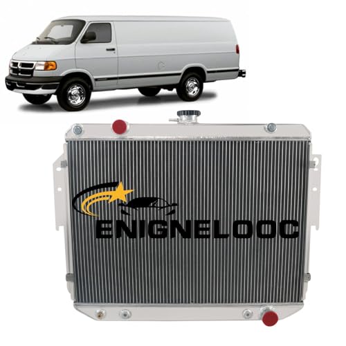 Enignelooc 3 Row Aluminum Radiator for 1999-2003 Dodge Ram 1500 2500 3500 Van Truck B2500 B3500 B1500 B150 B250 B1350 3.9L V6 5.2L 5.9L V8 2000 2001 2002 99 00 01 02 03 by Enignelooc - Used condition - US$185.22