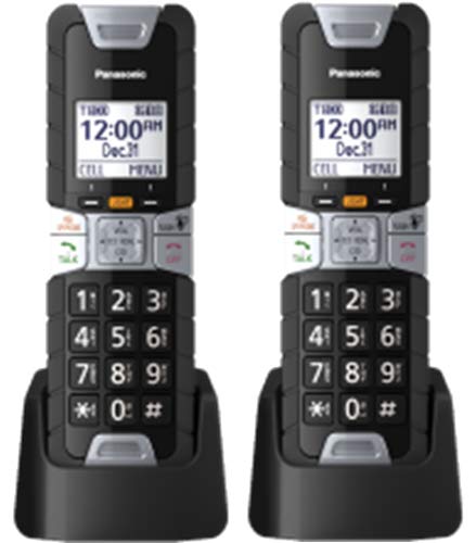 Panasonic KX-TGTA61B DECT 6.0 Additional Digital Cordless Rugged Handset with Link2Cell (2 Pack)