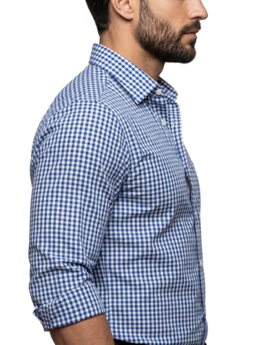 Image of Amazon Brand - INKAST Men's Cotton Checks Formal Shirt | Full Sleeve | Regular Fit | Comfortable Professional Checkered Shirts for Men