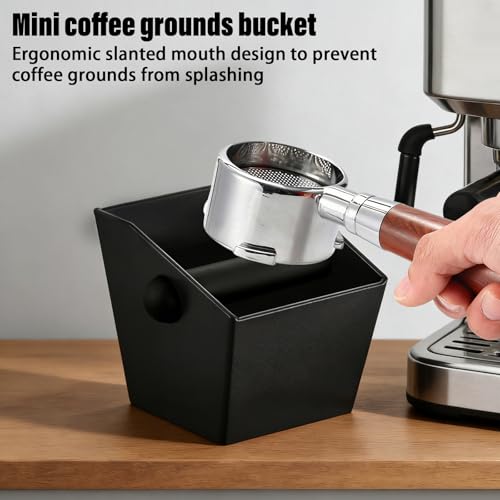 Miniatura 3 de Astralong Recipiente Para Posos De Café, Knock Box Espresso Con Barra De Golpe Extraíble, Base Antideslizante, Accesorios Barista Para Portafiltros, Hogar, Cafetería Y Oficina Negro