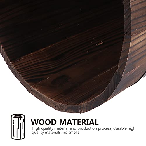 Hemoton Wooden Whiskey Barrels Bucket With Handle Rustic Flower Planters Plant Pots Boxes Container Water Patio Garden Backyard Primitive Planter Outdoor #TOP4