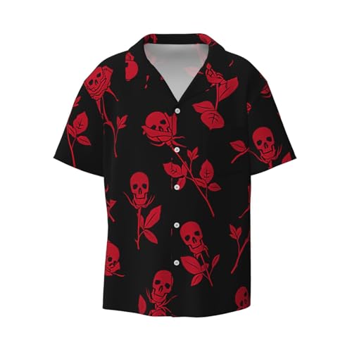 Chemise tête de mort rose homme avec poche : l'élégance décontractée pour vos soirées d'été