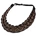 DIGUAN 5 Strands Synthetic Hair Braided Headband Classic Chunky Wide Plaited Braids Elastic Stretch Hairpiece Women Girl Beauty accessory, 56g (#Copper Brown)
