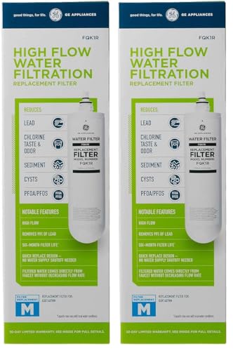 Image of GE Single Stage Under Sink Replacement Filter, Fits GE GXK140TNN and GXULQK Systems, Reduces Lead, Chlorine & Other Impurities for Better Water, Easy Install, Twist & Lock Design, FQK1R (Pack of 2)