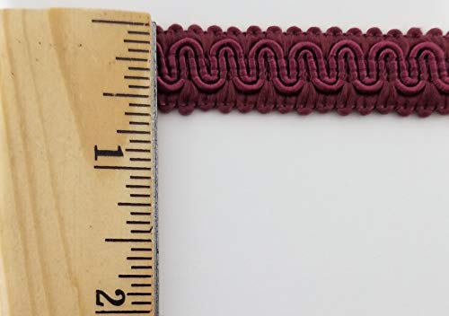 1/2" Scroll Braid Gimp W/ Backing - 12 Continuous Yards - Many Color Options! (Wine) #TOP1